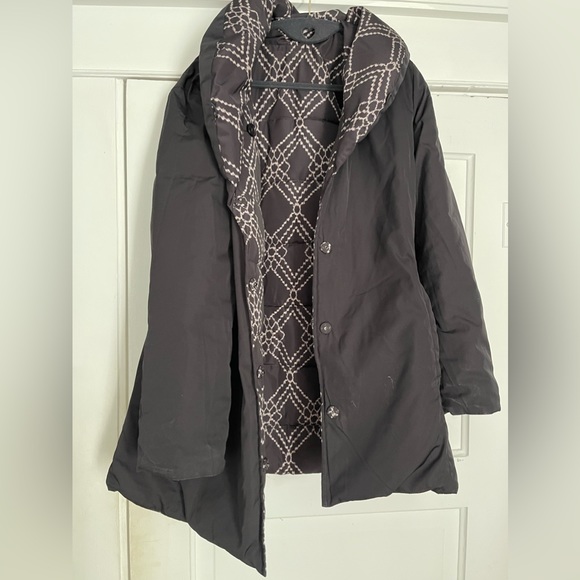 Dennis Basso Printed Water-Resistant jacket Quilted black stone puffer coat - Picture 2 of 3